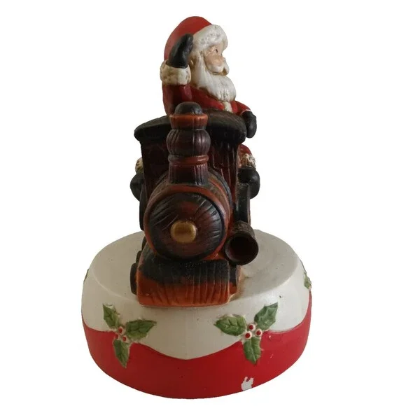 Vintage 1984 Enesco Santa Train Musical Box Ceramic Holiday Christmas Decoration - Picture 7 of 11